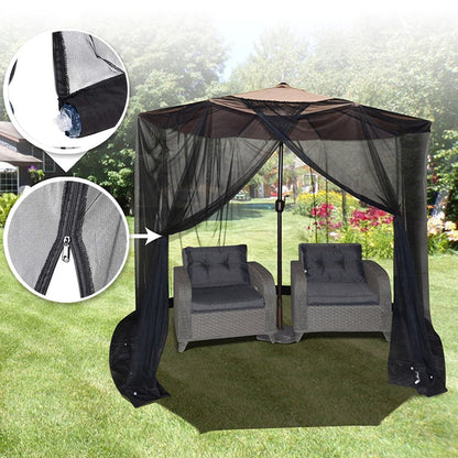 Plasa anti-tantari si insecte Flippy, pentru umbrela de soare, inaltime 2.3, diametru 3 m, negru-1