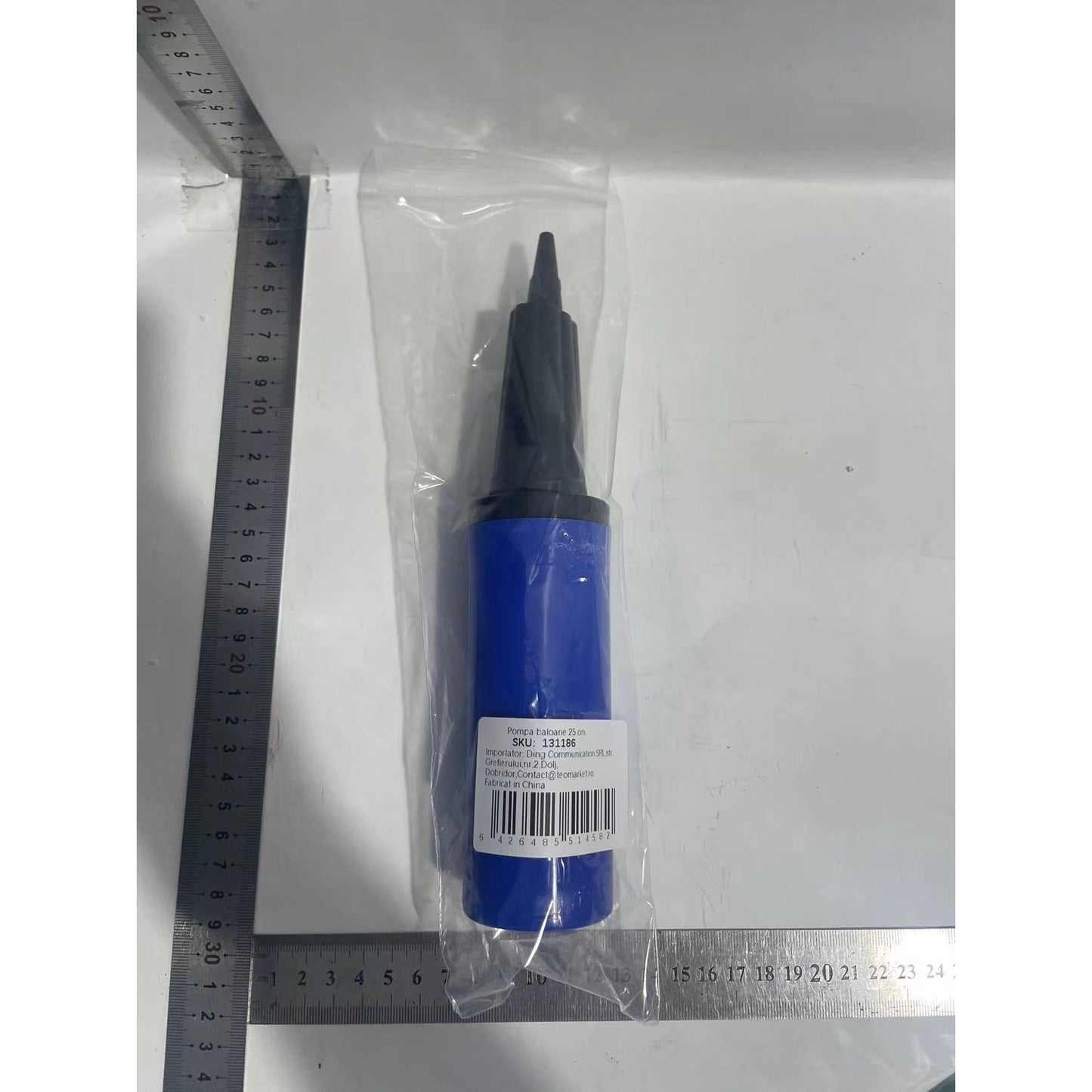 Pompa de Umflat Baloane, Flippy, 25 cm, Albastru-1