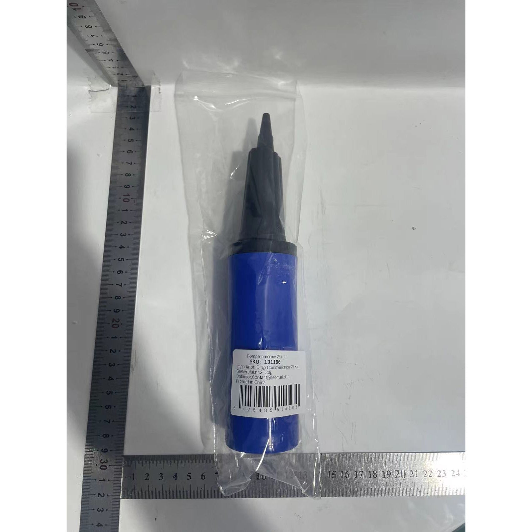 Pompa de Umflat Baloane, Flippy, 25 cm, Albastru-1