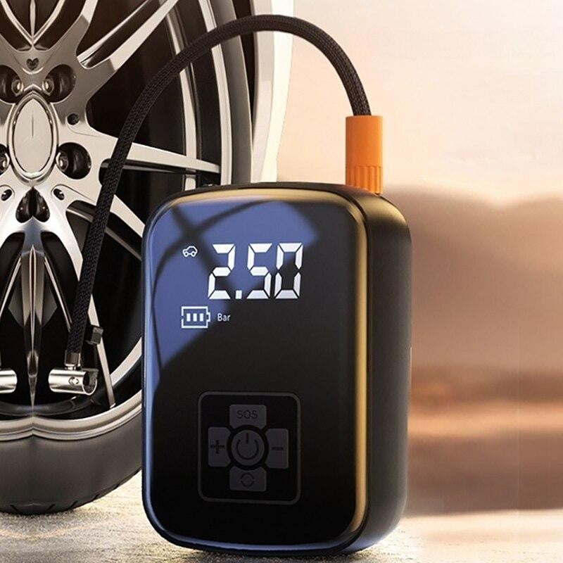 Pompa de Aer Wireless, Flippy, Portabila, 150 PSI, Pentru Anvelope si Mingi, Baterie 2000 mAh, Afisaj Digital, 12.7 x 8.5 cm, Negru-5