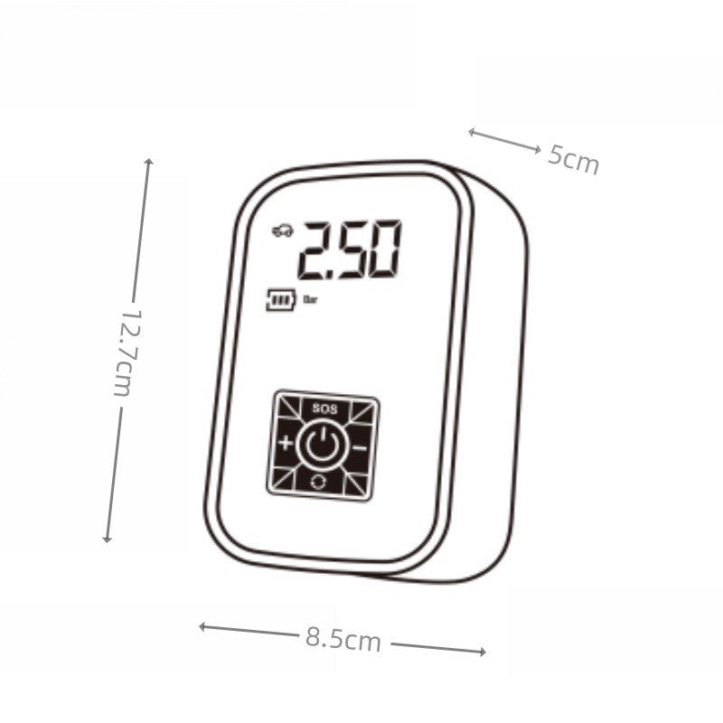Pompa de Aer Wireless, Flippy, Portabila, 150 PSI, Pentru Anvelope si Mingi, Baterie 2000 mAh, Afisaj Digital, 12.7 x 8.5 cm, Negru-8