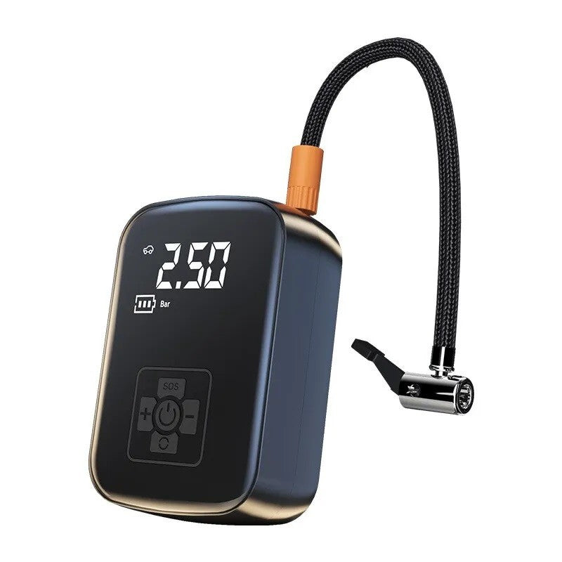 Pompa de Aer Wireless, Flippy, Portabila, 150 PSI, Pentru Anvelope si Mingi, Baterie 2000 mAh, Afisaj Digital, 12.7 x 8.5 cm, Negru-0