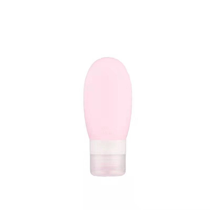 Recipient Portabil din Silicon Elegant de Voiaj, Sticla de Calatorie, Flippy, Potrivita pentru Lotiune, Sampon si Alte Lichide, Anti-scurgere, cu Posibilitate de Reumplere, Capacitate 90mL, 14cm, Roz-0