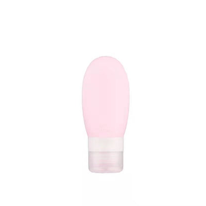 Recipient Portabil din Silicon Elegant de Voiaj, Sticla de Calatorie, Flippy, Potrivita pentru Lotiune, Sampon si Alte Lichide, Anti-scurgere, cu Posibilitate de Reumplere, Capacitate 90mL, 14cm, Roz-0