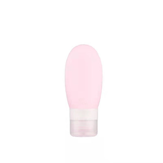 Recipient Portabil din Silicon Elegant de Voiaj, Sticla de Calatorie, Flippy, Potrivita pentru Lotiune, Sampon si Alte Lichide, Anti-scurgere, cu Posibilitate de Reumplere, Capacitate 90mL, 14cm, Roz-0
