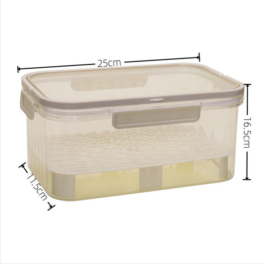 Cutie de Depozitare Portabila, Flippy, cu Zona pentru Gheata, Mentine Rece, Caserola Pranz, 25x16.5x11.5 cm, Gri-Transparent-0