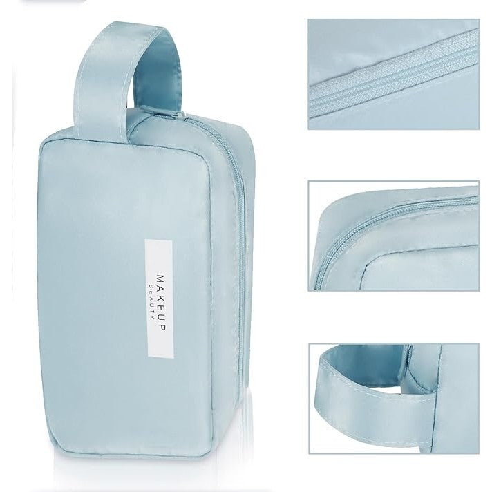 Portfard, Flippy, cu Maner, Material Impermeabil, pentru Cosmetice, 16 x 11 x 7 cm, Albastru-2