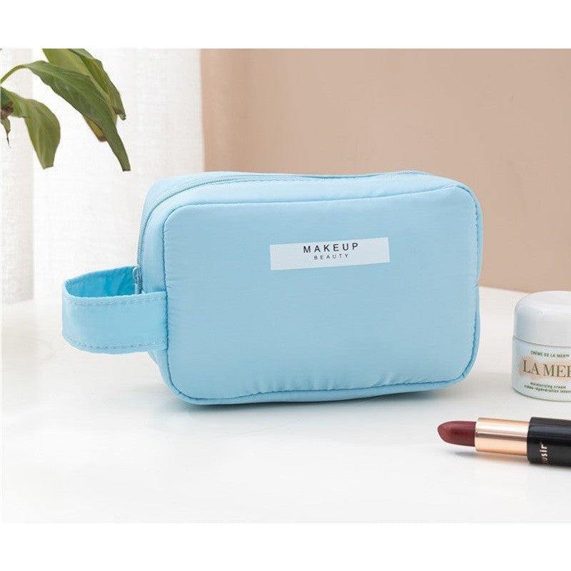 Portfard, Flippy, cu Maner, Material Impermeabil, pentru Cosmetice, 16 x 11 x 7 cm, Albastru-3