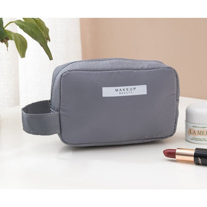 Portfard, Flippy, cu Maner, Material Impermeabil, pentru Cosmetice, 16 x 11 x 7 cm, Gri-1