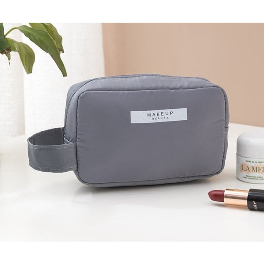 Portfard, Flippy, cu Maner, Material Impermeabil, pentru Cosmetice, 16 x 11 x 7 cm, Gri-1