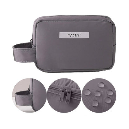 Portfard, Flippy, cu Maner, Material Impermeabil, pentru Cosmetice, 16 x 11 x 7 cm, Gri-2