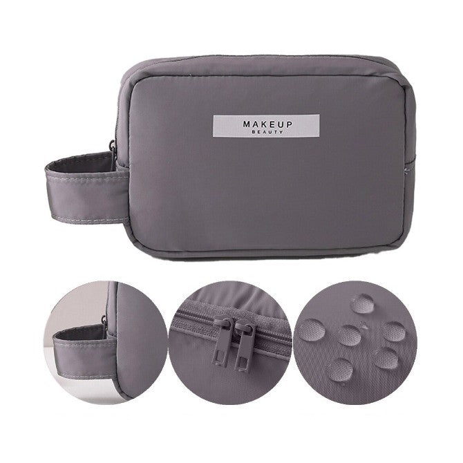 Portfard, Flippy, cu Maner, Material Impermeabil, pentru Cosmetice, 16 x 11 x 7 cm, Gri-2