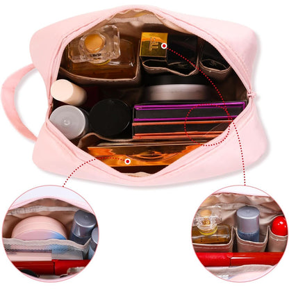 Portfard, Flippy, cu Maner, Material Impermeabil, pentru Cosmetice, 16 x 11 x 7 cm, Roz-2