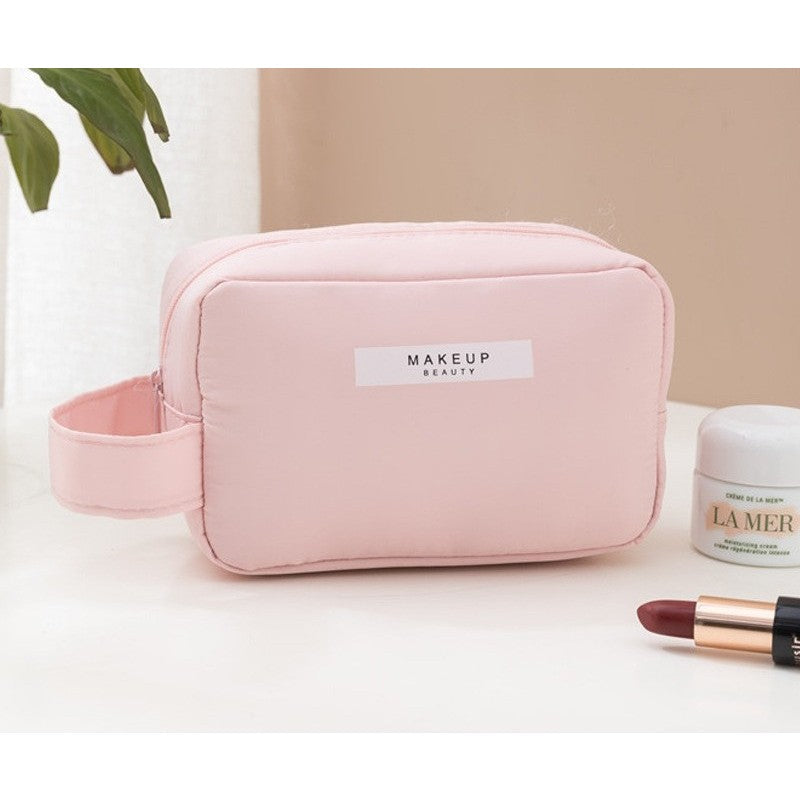 Portfard, Flippy, cu Maner, Material Impermeabil, pentru Cosmetice, 16 x 11 x 7 cm, Roz-3