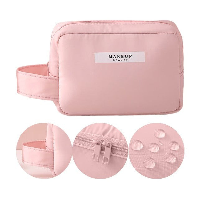 Portfard, Flippy, cu Maner, Material Impermeabil, pentru Cosmetice, 16 x 11 x 7 cm, Roz-4