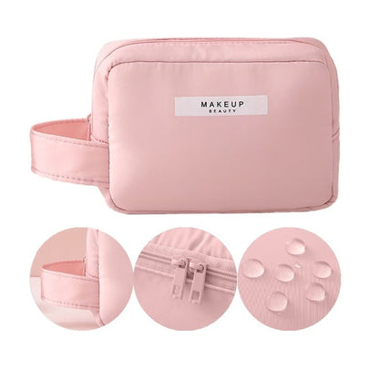 Portfard, Flippy, cu Maner, Material Impermeabil, pentru Cosmetice, 16 x 11 x 7 cm, Roz-4