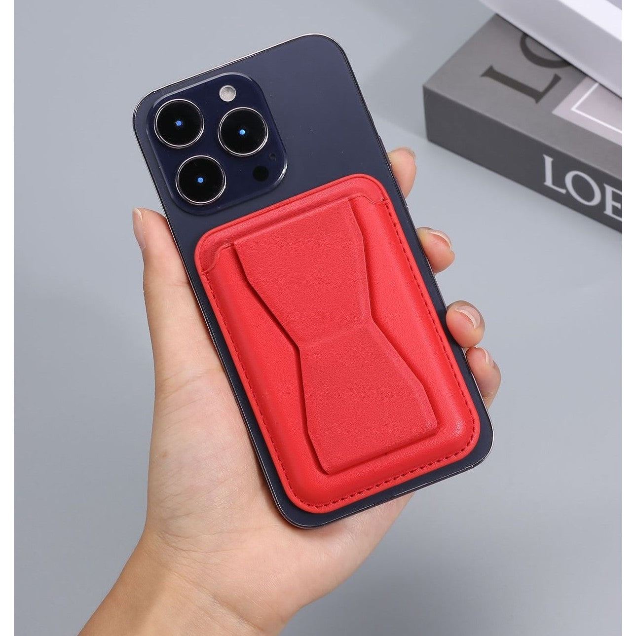 Portofel Flippy MagSafe pentru carduri cu suport integrat, Rosu-1