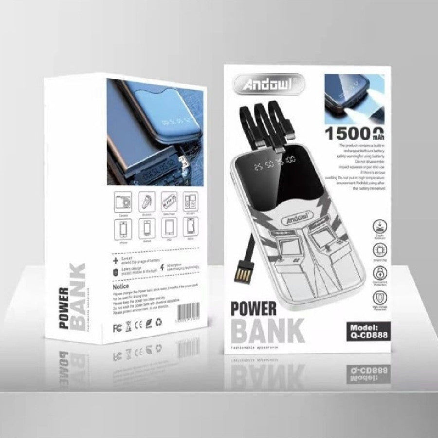 Baterie externa Andowl CD888 capacitate 15000mAh 4 in 1