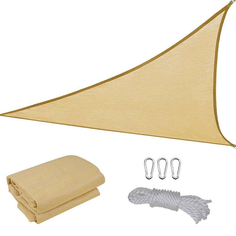 Prelata de soare/ Copertina de tip parasolar pentru terasa si gradina, Flippy, triunghiulara, 3x3x3 m, galbena-0