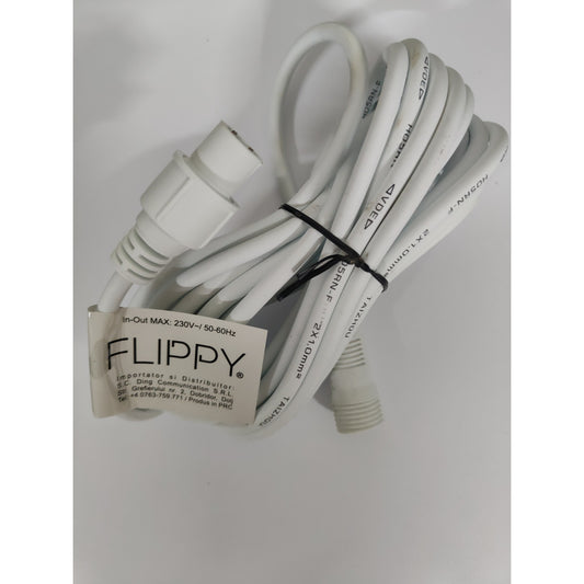 Prelungitor, Flippy, cauciuc, 220 volti, 5 metri, fir alb-1