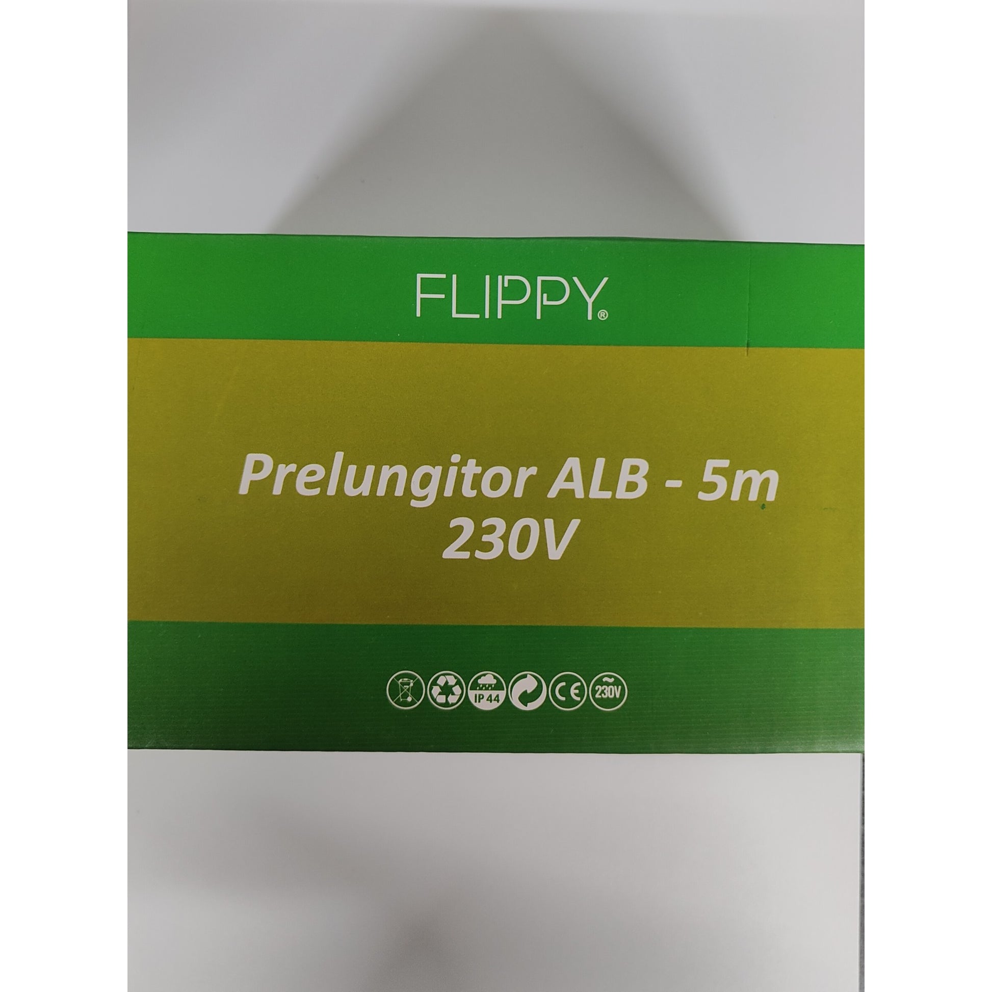 Prelungitor, Flippy, cauciuc, 220 volti, 5 metri, fir alb-2