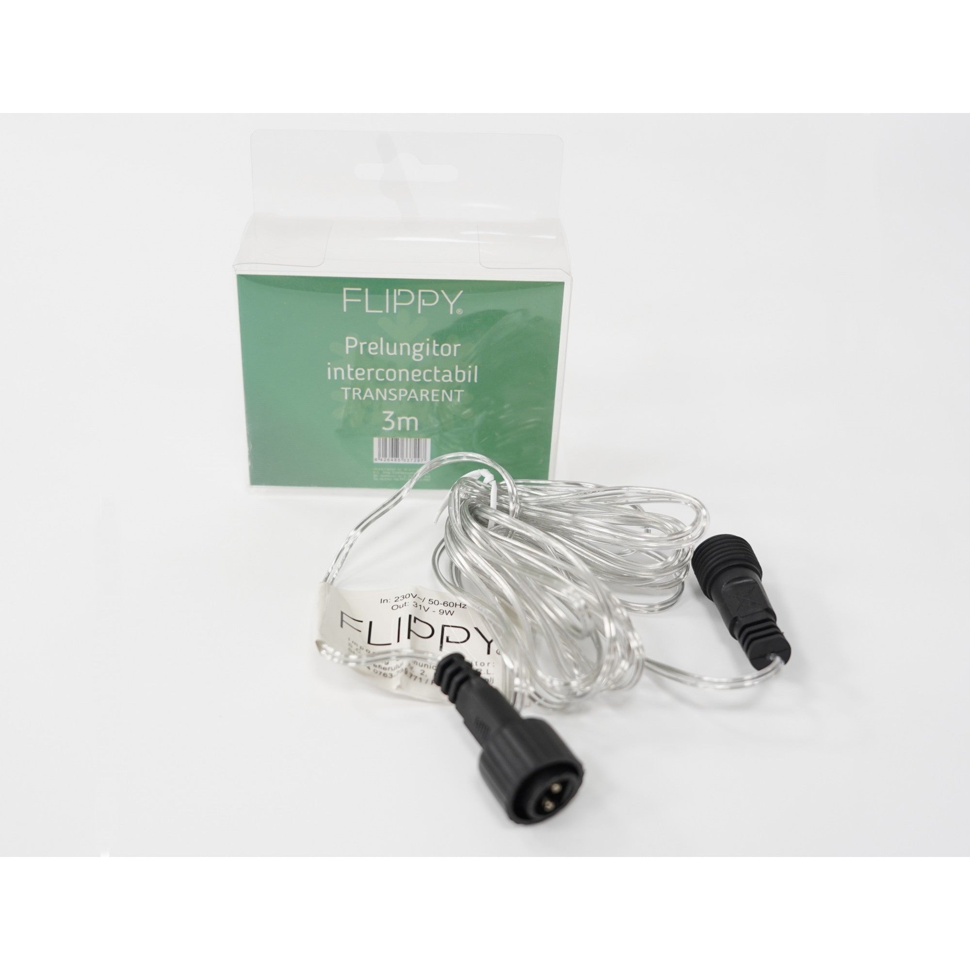 Prelungitor Instalatie Luminoasa, Flippy, 3 m, 230V, Fir Transparent-0