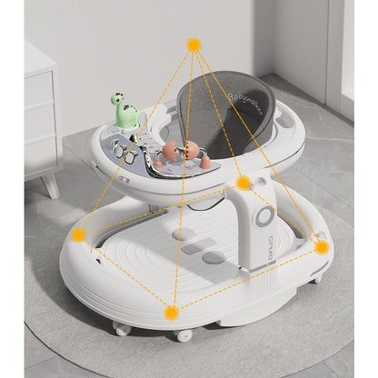 Premergator Multifunctional, Flippy, Antemergator, Balansoar, Scaun de Masa, Functie Muzicala, din ABS, Roti Universale, Inaltime Reglabila, Sistem Antirasturnare, Greutate Portanta 25 kg, +6 Luni, Alb-1