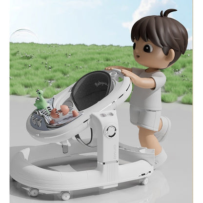 Premergator Multifunctional, Flippy, Antemergator, Balansoar, Scaun de Masa, Functie Muzicala, din ABS, Roti Universale, Inaltime Reglabila, Sistem Antirasturnare, Greutate Portanta 25 kg, +6 Luni, Alb-2