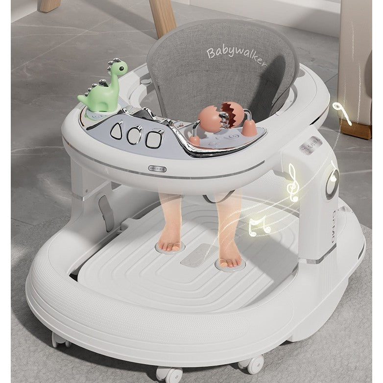 Premergator Multifunctional, Flippy, Antemergator, Balansoar, Scaun de Masa, Functie Muzicala, din ABS, Roti Universale, Inaltime Reglabila, Sistem Antirasturnare, Greutate Portanta 25 kg, +6 Luni, Alb-4