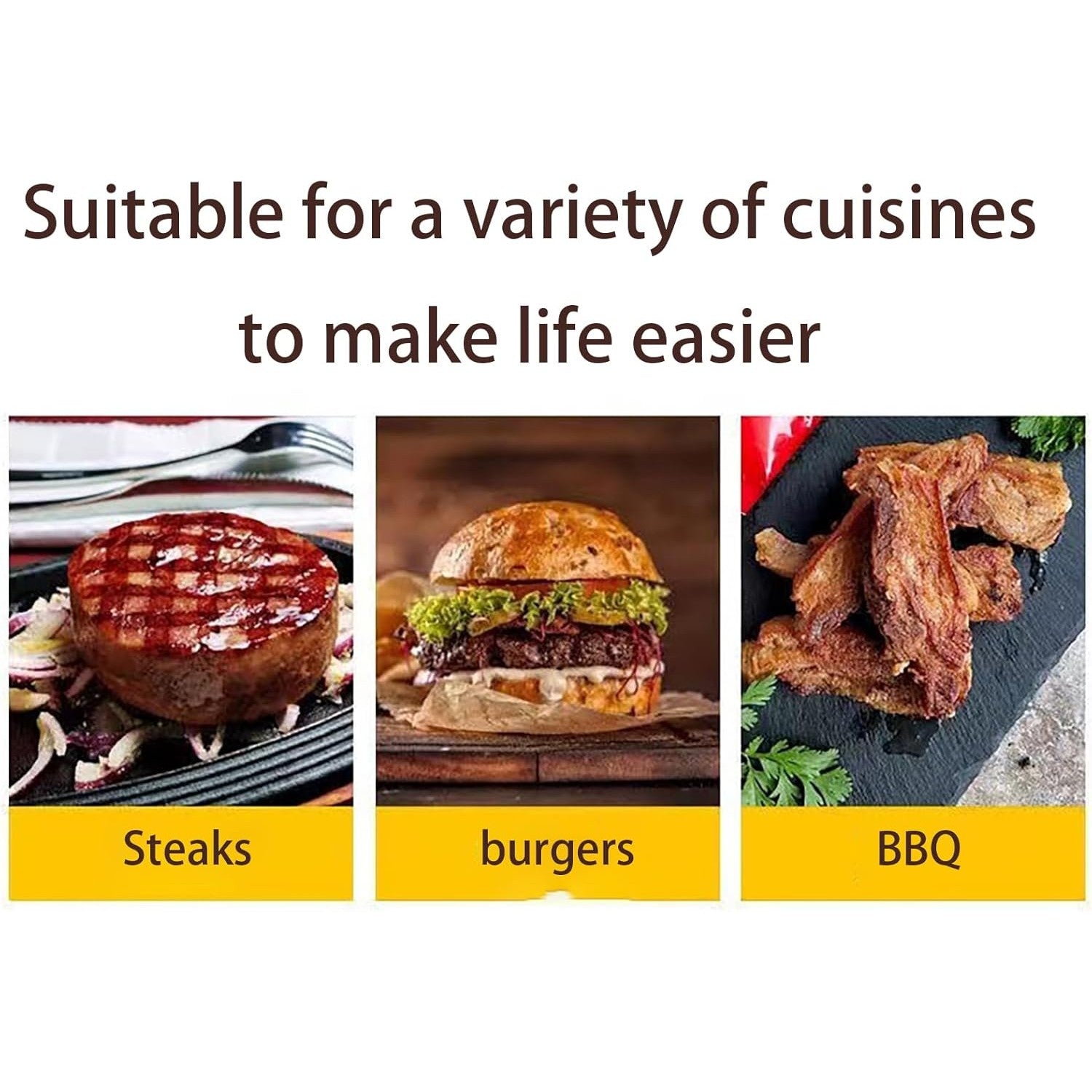 Presa Manuala pentru Carne, Flippy, din Aliaj de Aluminiu, Maner din Lemn, Presa pentru Burgeri, Usor de Curatat si Folosit, Patrata, 16x16x6 cm, Gri-4