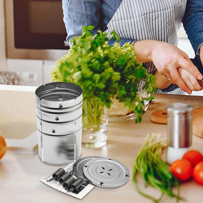 Presa din inox Flippy, pentru preparat sunca presata, cu capac, dimensiune reglabila in 3 trepte, 15 x 15 x 18 cm, argintiu-8