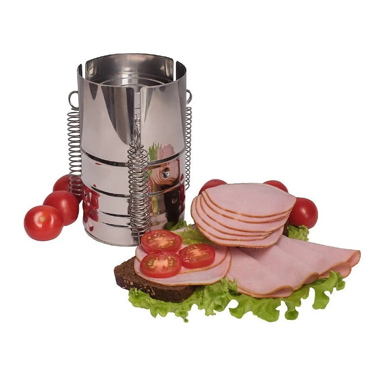 Presa din inox Flippy, pentru preparat sunca presata, cu capac, dimensiune reglabila in 3 trepte, 15 x 15 x 18 cm, argintiu-9