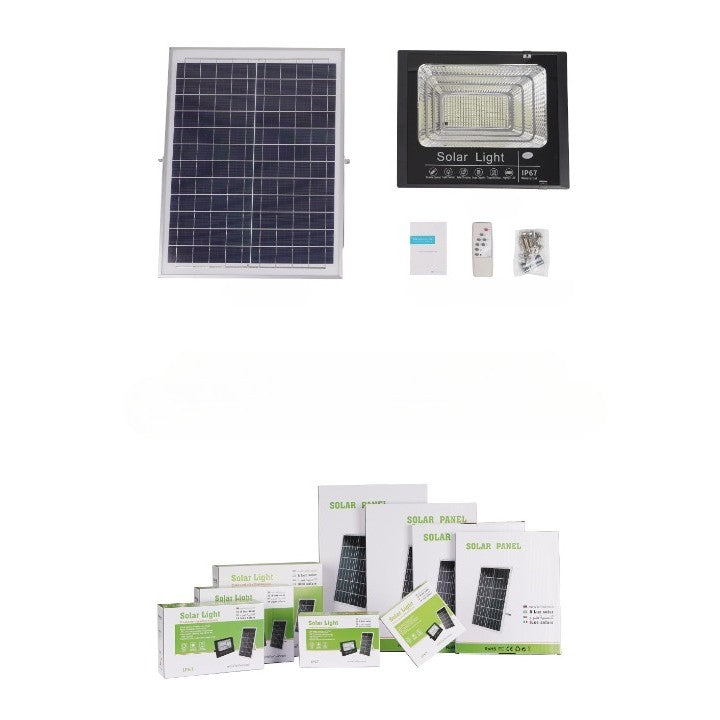 Proiector LED/Lampa solara de exterior Flippy, 20 cm x 25 cm, Rezistent la Apa IP67, cu Panou Solar, 220 LED SMD, 100W, Senzor de lumina, Timer, cu Telecomanda, 2 moduri de iluminat, kit montaj inclus, Lumina Rece-2
