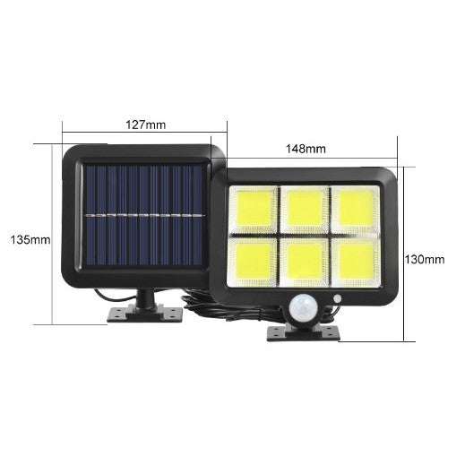 Proiector tip aplica cu incarcare solara, 6 grile, senzor lumina si miscare-0