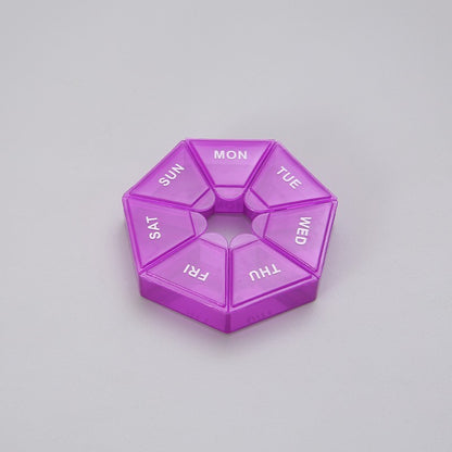 Cutie separator medicamente cu zilele saptamanii, Flippy, Plastic, 7 compartimente, Mov-2