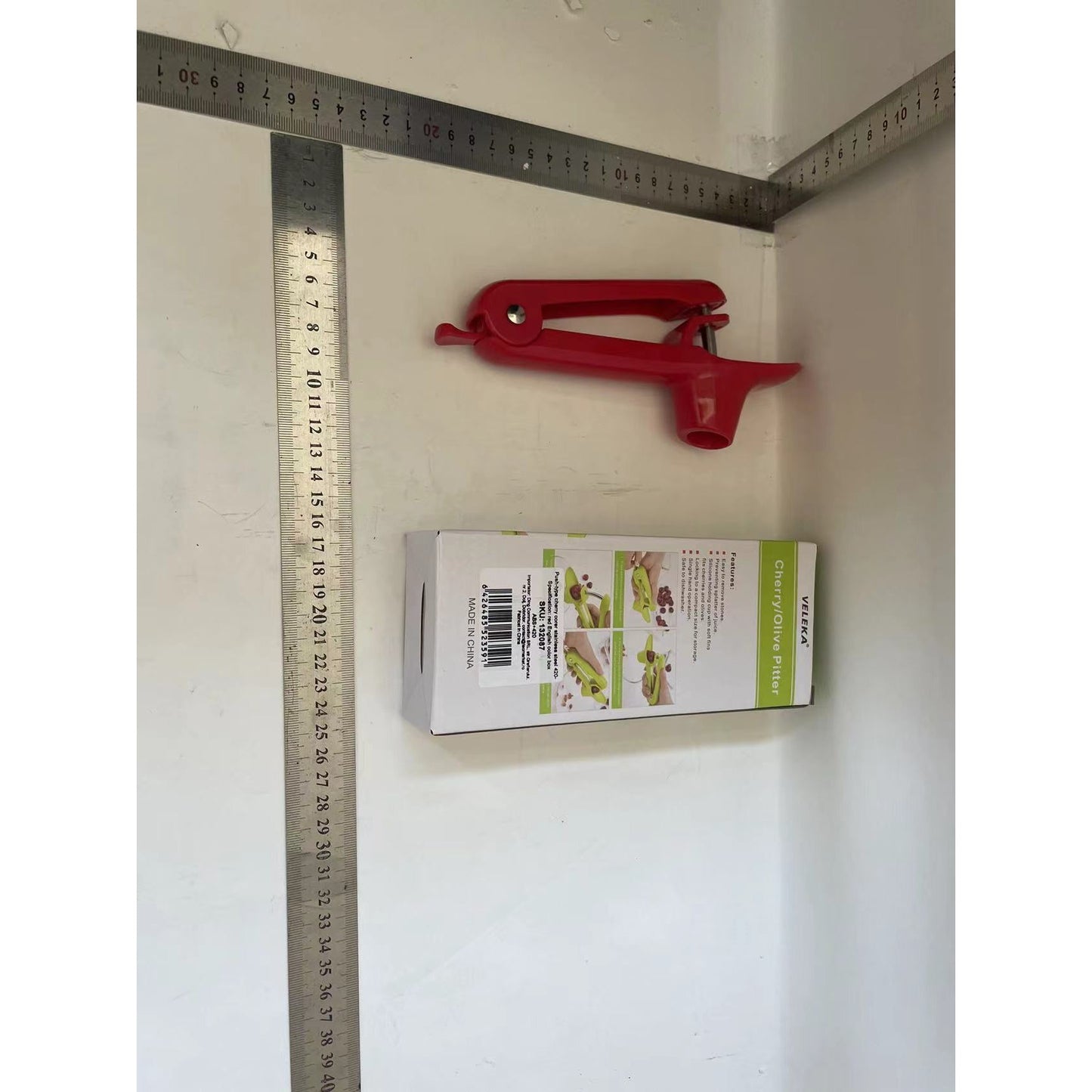 Aparat de Scos Samburi, Flippy, Manual, pentru Cirese, cu Maner, Rosu-1