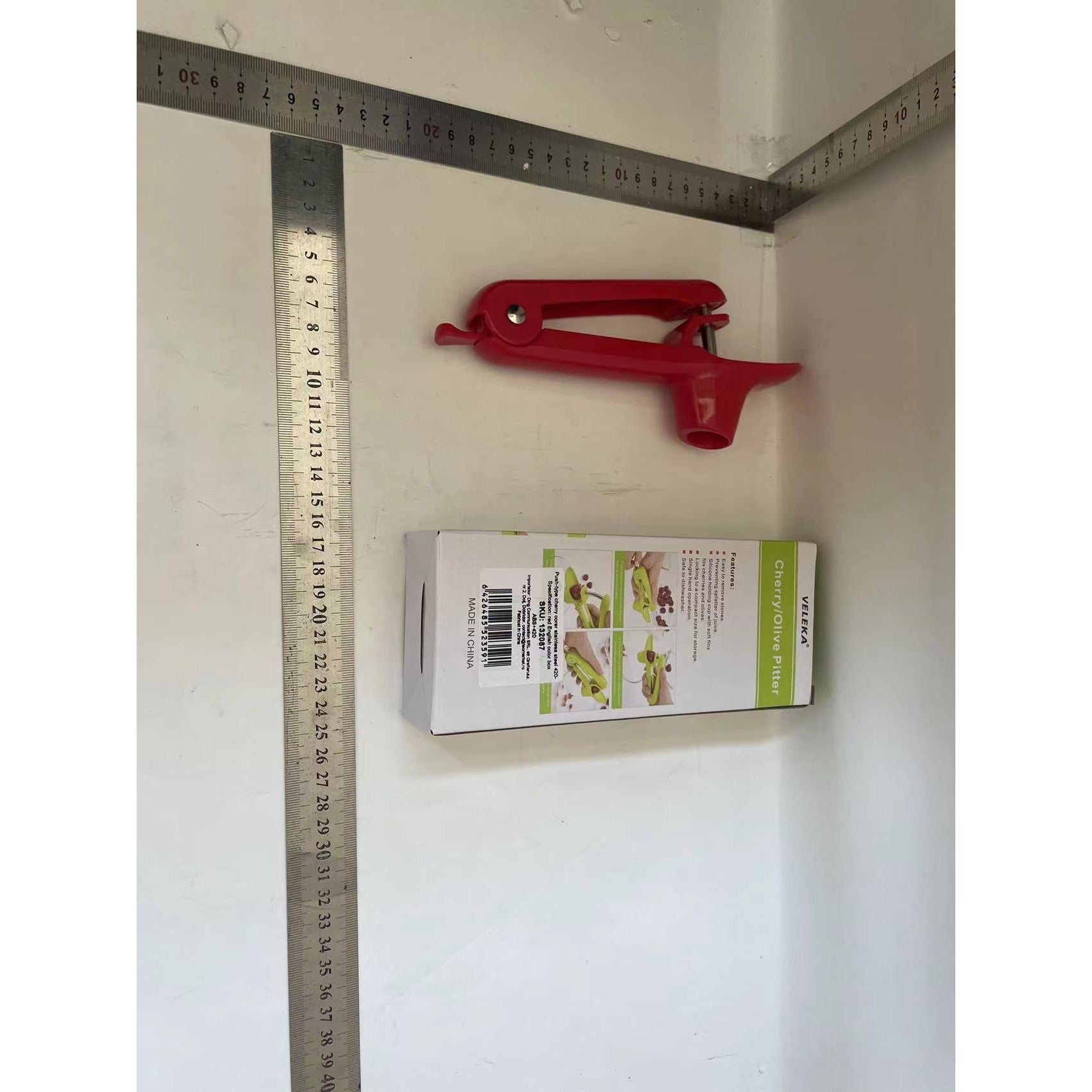 Aparat de Scos Samburi, Flippy, Manual, pentru Cirese, cu Maner, Rosu-1