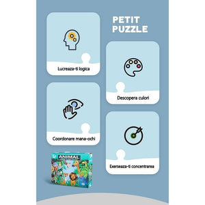Puzzle pentru copii, jungla cu animale, 48 de piese-0
