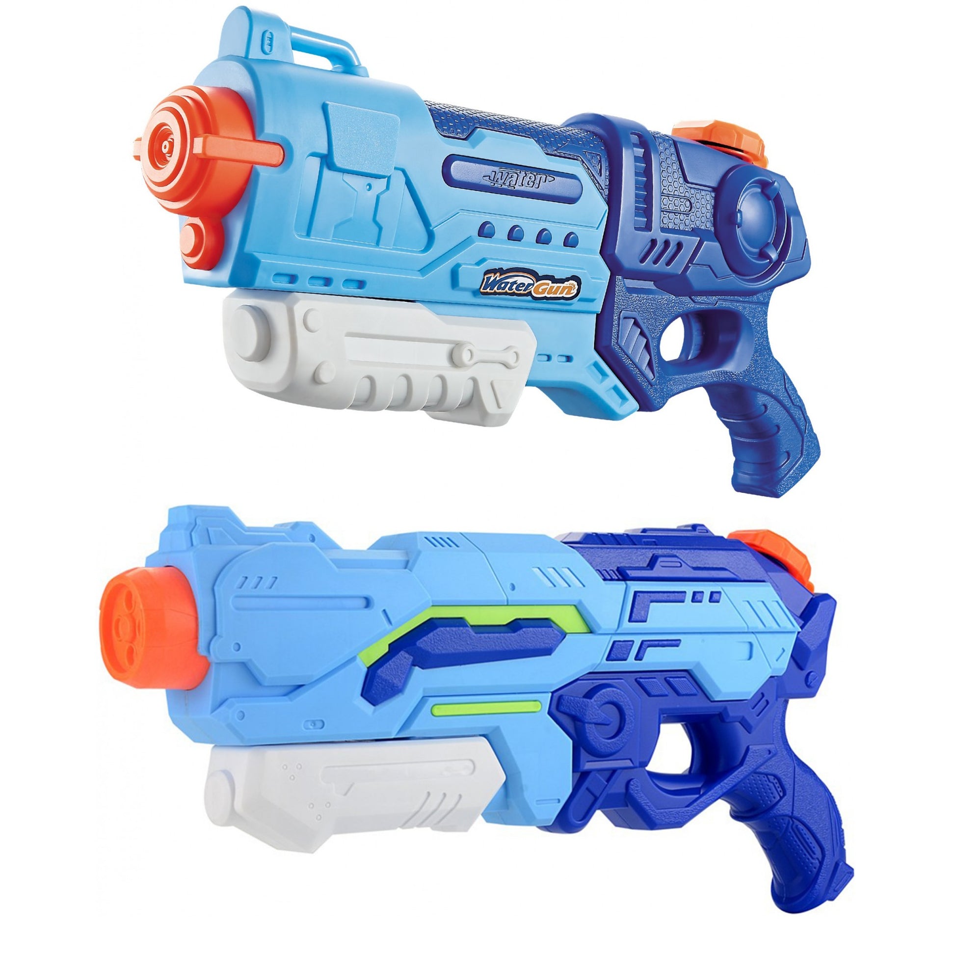 Set 2x Pistol cu Apa pentru Copii, Rezervor, Pentru Piscina/Plaja, Flippy, 6ani+, Albastru, 1200 ML + 900 ML-0