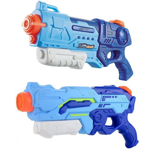 Set 2x Pistol cu Apa pentru Copii, Rezervor, Pentru Piscina/Plaja, Flippy, 6ani+, Albastru, 1200 ML + 900 ML-0
