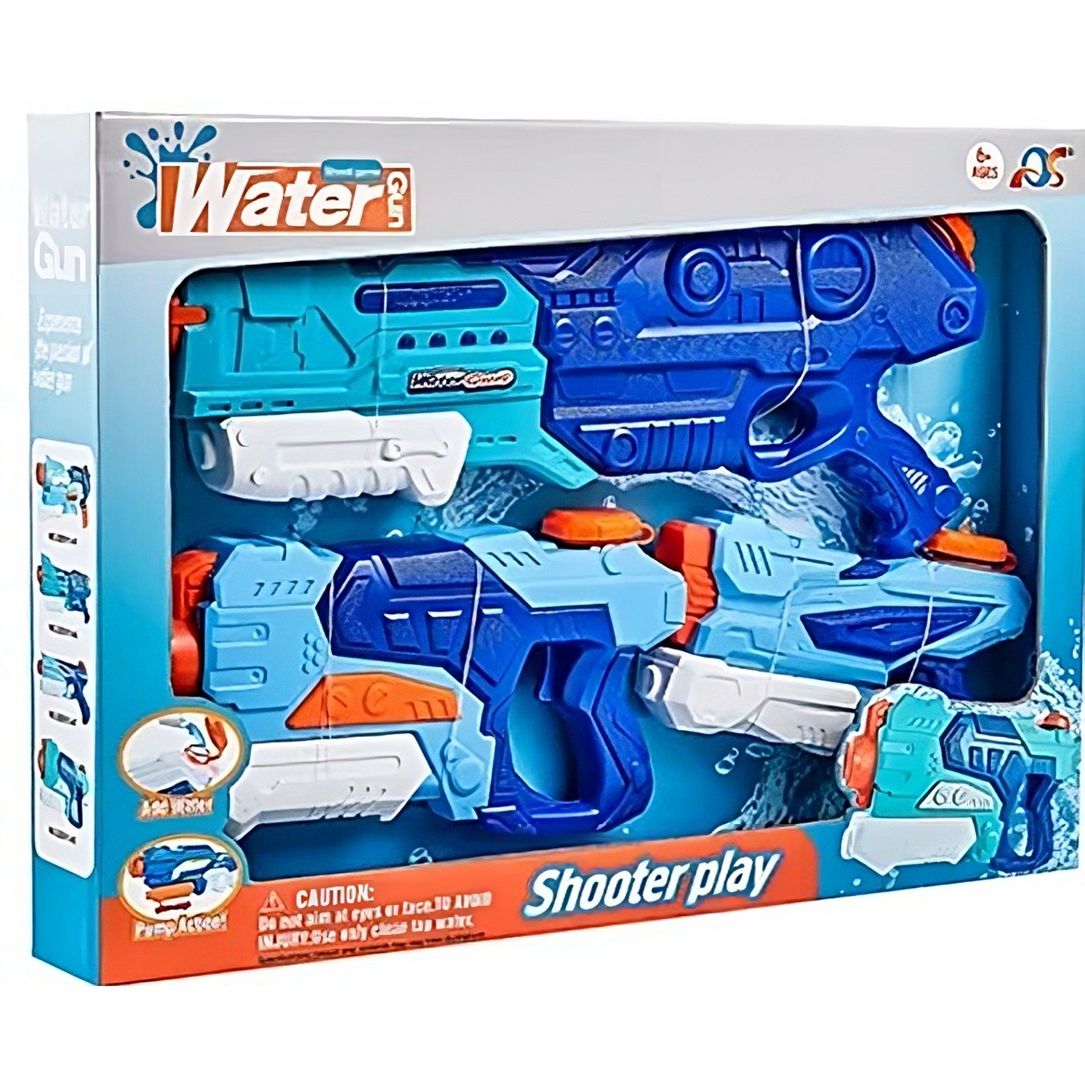 Set 3x Pistol cu Apa pentru Copii, Flippy, 6ani+, Albastru, 1x 1500 ML +  1x 500 ML +  1x 300 ML-0