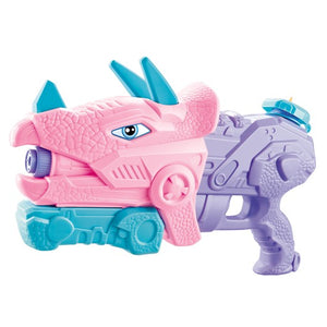 Pistol cu Apa pentru Copii, Rezervor, Pentru Piscina/Plaja, Flippy, 6ani+, Triceratops, 3 duze, Roz, 640ML-0