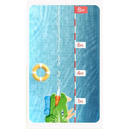 Pistol cu Apa pentru Copii, Rezervor, Pentru Piscina/Plaja, Flippy, 6ani+, Triceratops, 3 duze, Verde, 1330ML-3