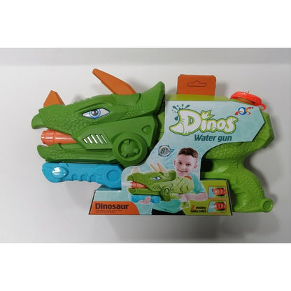Pistol cu Apa pentru Copii, Rezervor, Pentru Piscina/Plaja, Flippy, 6ani+, Triceratops, 3 duze, Verde, 1330ML-7