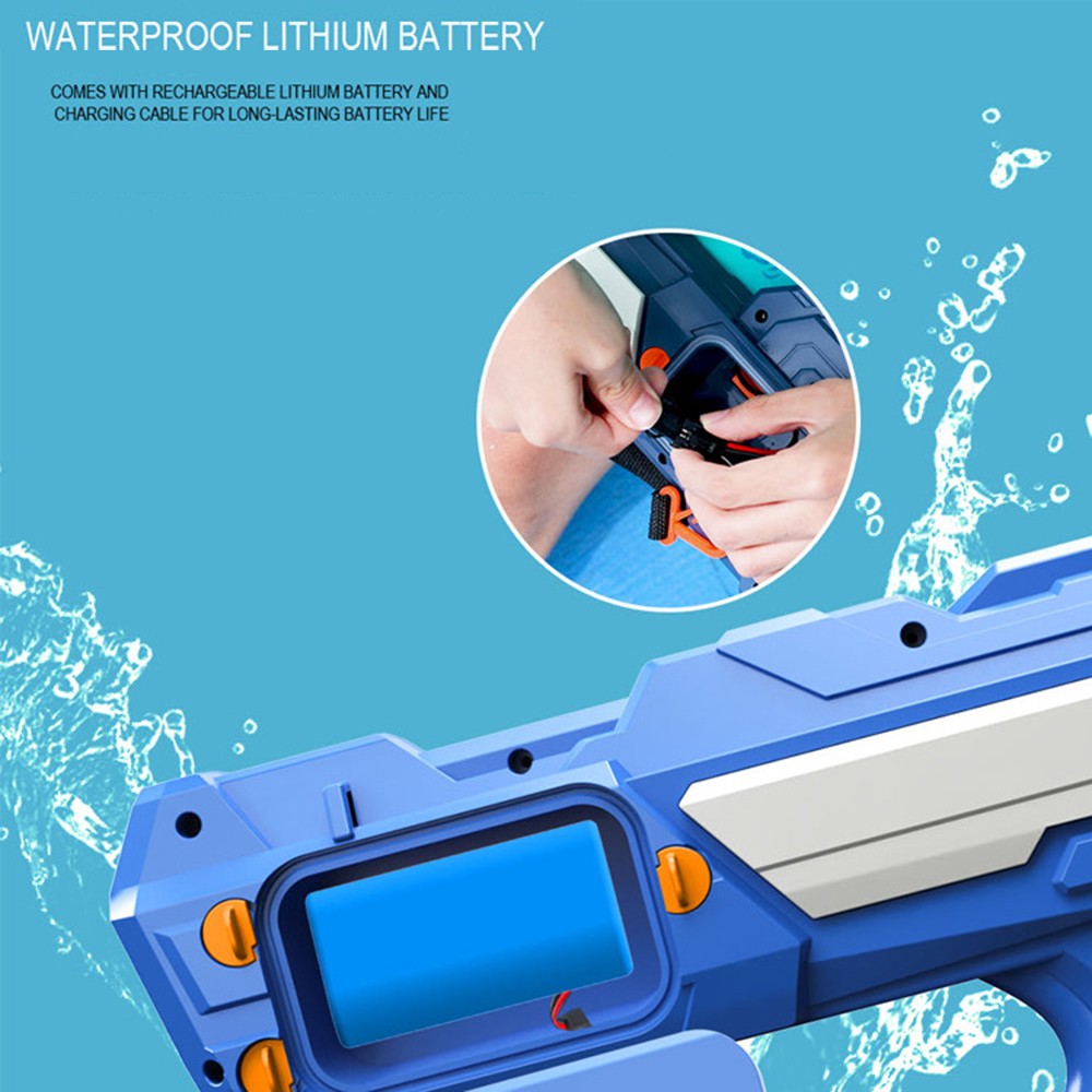 Pistol cu Apa pentru Copii, Rezervor 600ml, Flippy, 14ani+, cu baterie 1200mAh, Electric Burst, Albastru/Alb, 1000ML-2