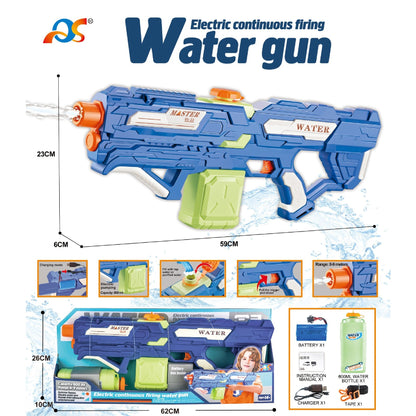 Pistol cu Apa pentru Copii, Rezervor 600ml, Flippy, 14ani+, cu baterie 1200mAh, Electric Burst, Albastru/Verde, 800ML-8
