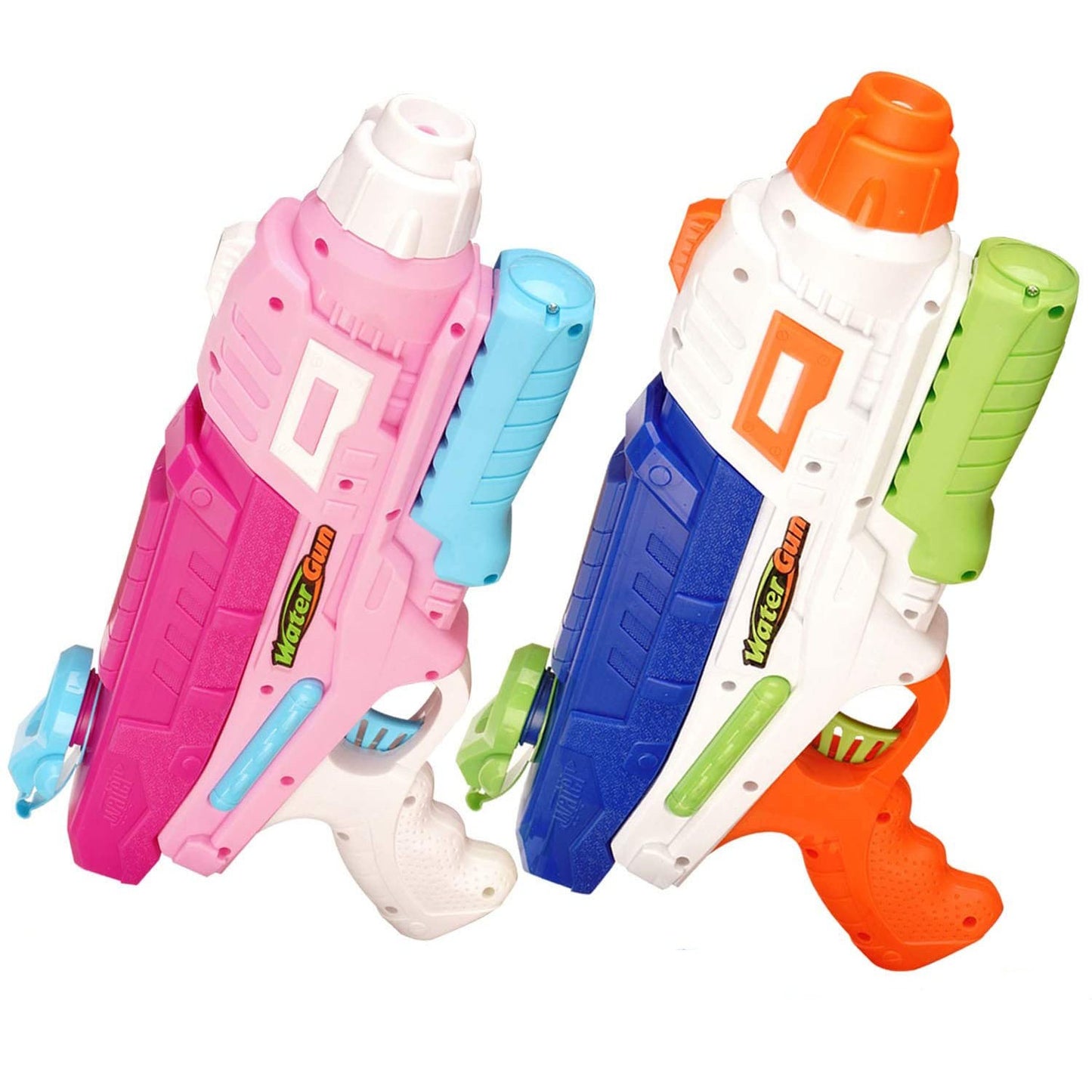 Set 2x Pistol cu Apa pentru Copii, Rezervor, Pentru Piscina/Plaja, Flippy, 6ani+, Roz + Albastru, 600 ML-0