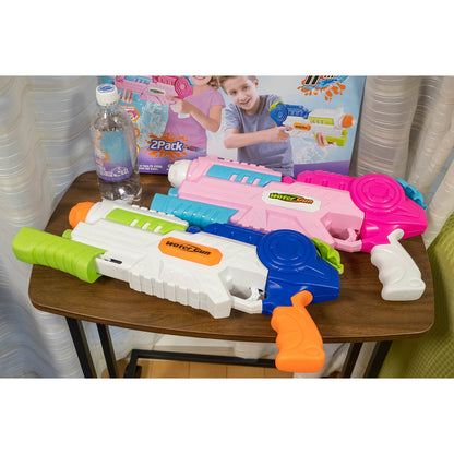Set 2x Pistol cu Apa pentru Copii, Rezervor, Pentru Piscina/Plaja, Flippy, 6ani+, Roz + Albastru, 1000 ML-4