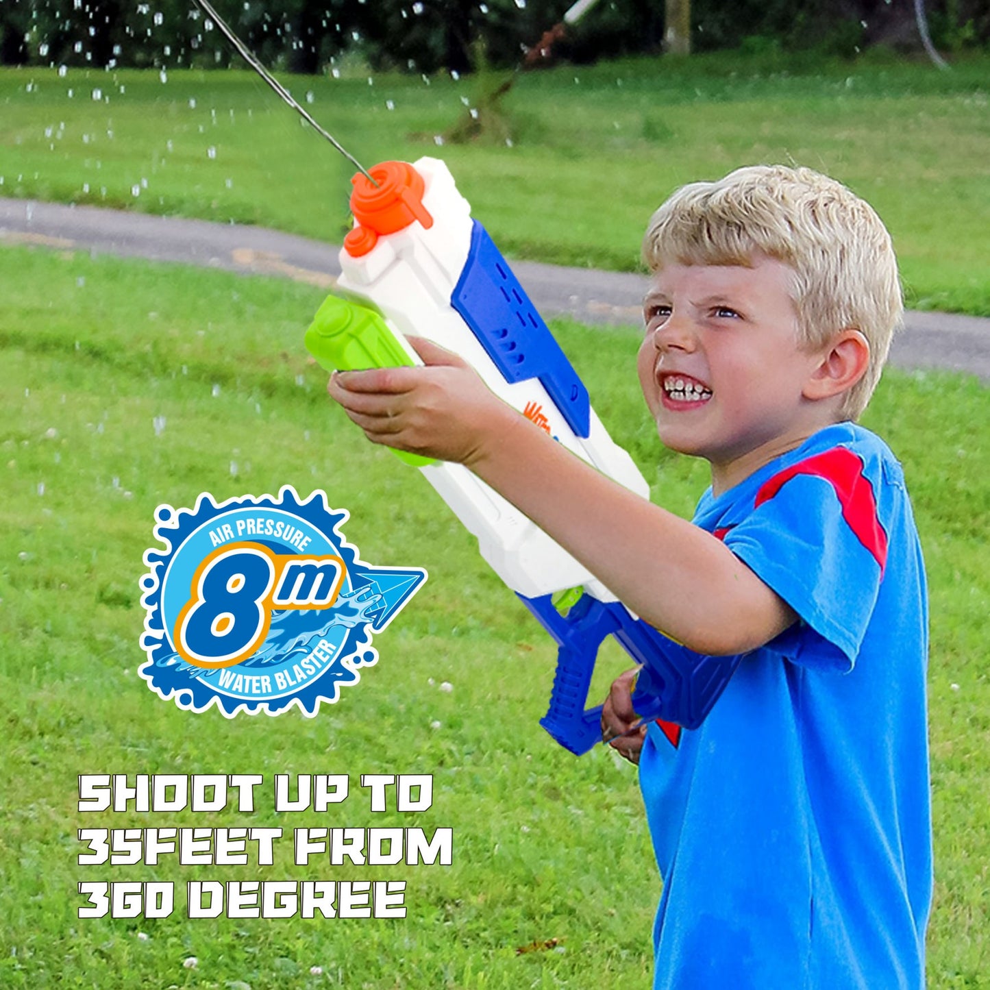 Pistol cu Apa pentru Copii, Rezervor, Pentru Piscina/Plaja, Flippy, 6ani+,  Multicolor, 1200ML-3