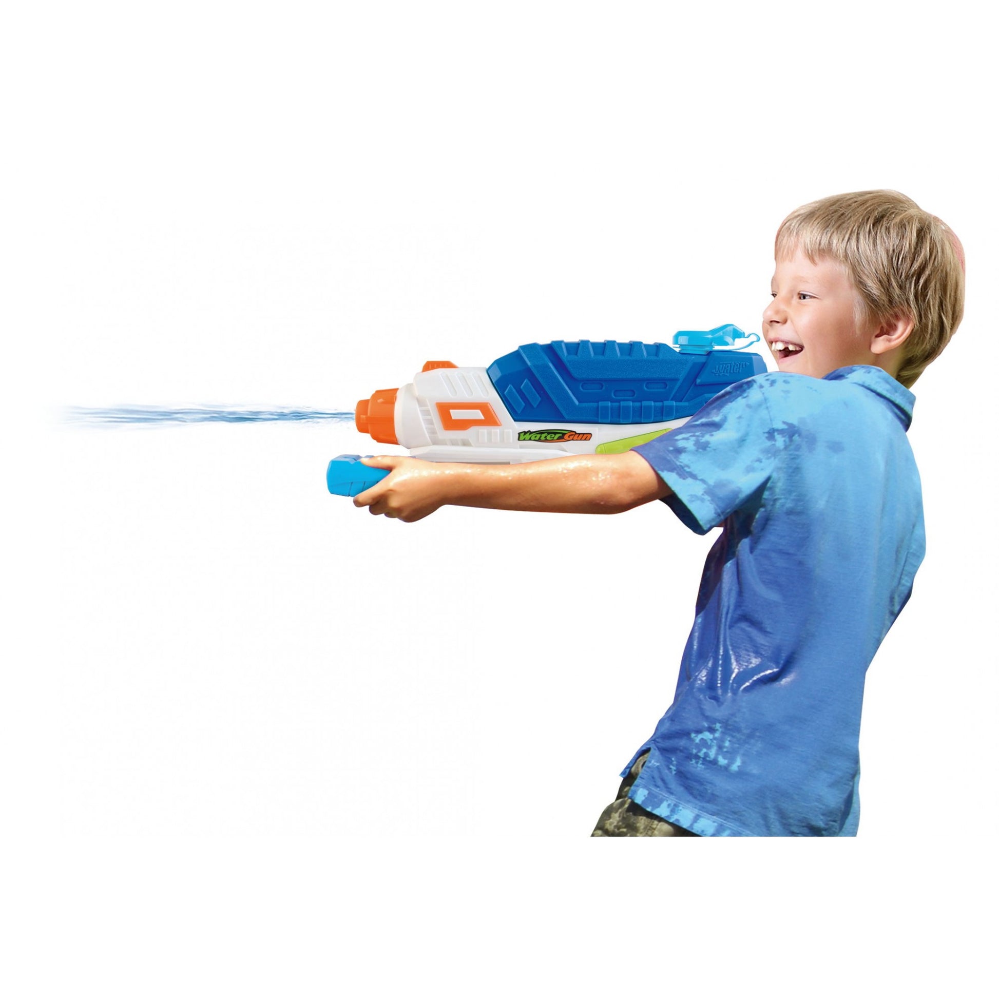 Pistol cu Apa pentru Copii, Rezervor, Pentru Piscina/Plaja, Flippy, 6ani+, Albastru/Multicolor, 1000ML, model 2-3
